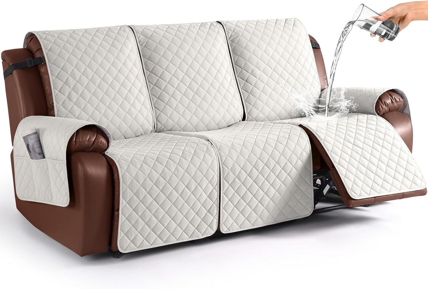 KinCam Waterproof Recliner Sofa Covers for 3 Seat Protection