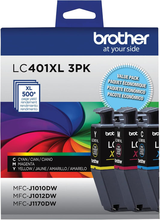 Vibrant Color Trio Brother LC401XL 3PK Ink Set