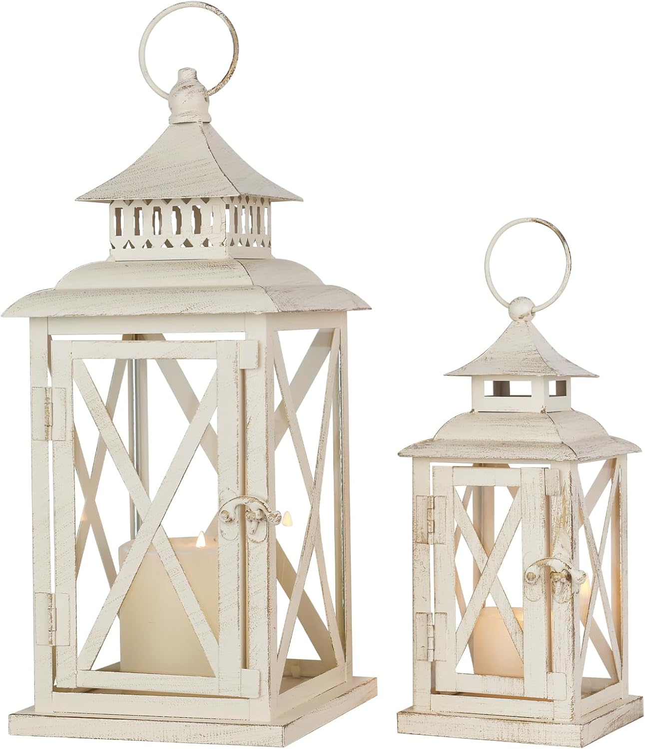 Decorative Outdoor and Indoor Lanterns Set of 2 for Home