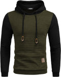 COOFANDY Mens Hooded Waffle Knit Pullover Hoodie - Casual Comfort