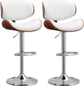 Bentwood Adjustable Height Swivel Bar Stools Set of 2 for Home