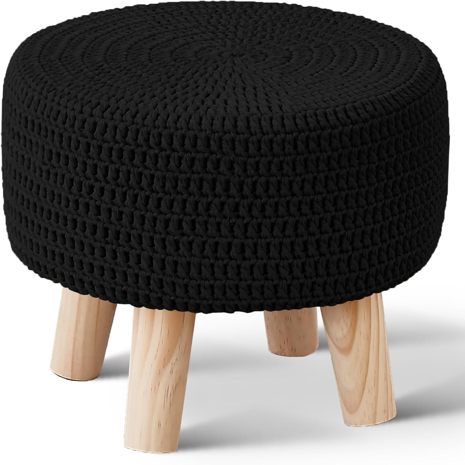 Wimarsbon Hand Knitted Pouf Ottoman for Stylish Home Decor