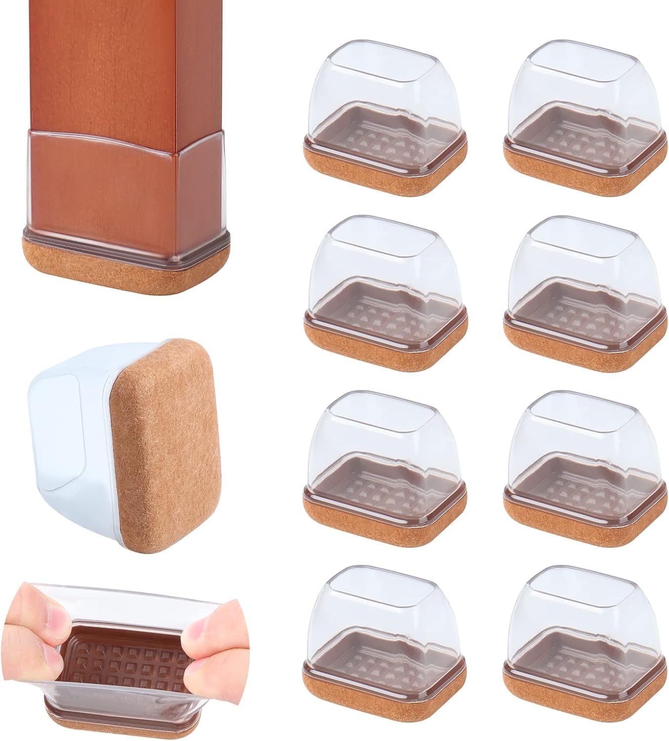 Protect Floors with Ezprotekt Clear Chair Leg Covers