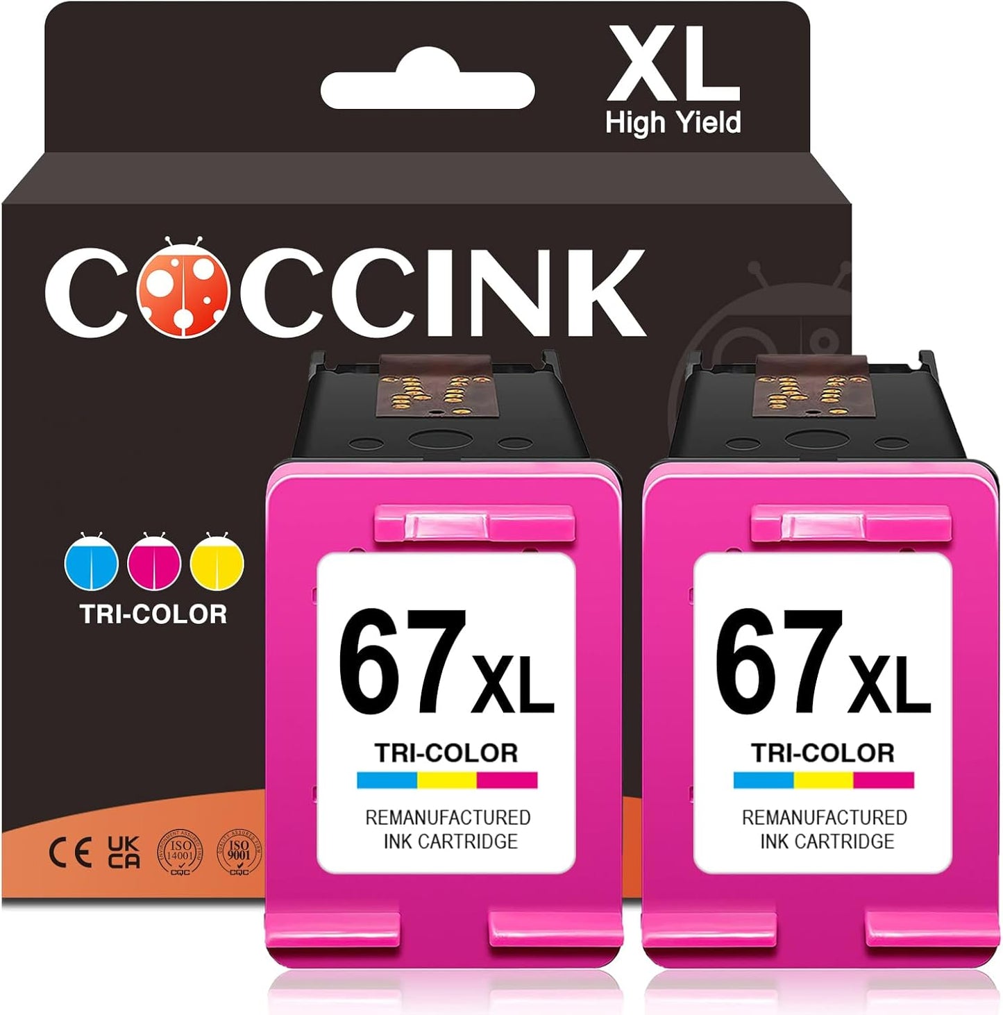 COCCINK 67 XL Color Ink Cartridge for HP Deskjet Printers