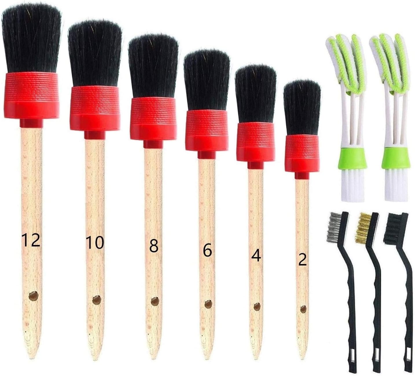 11Pcs Nurkul Auto Detailing Brushes Set - Deep Clean with Precision
