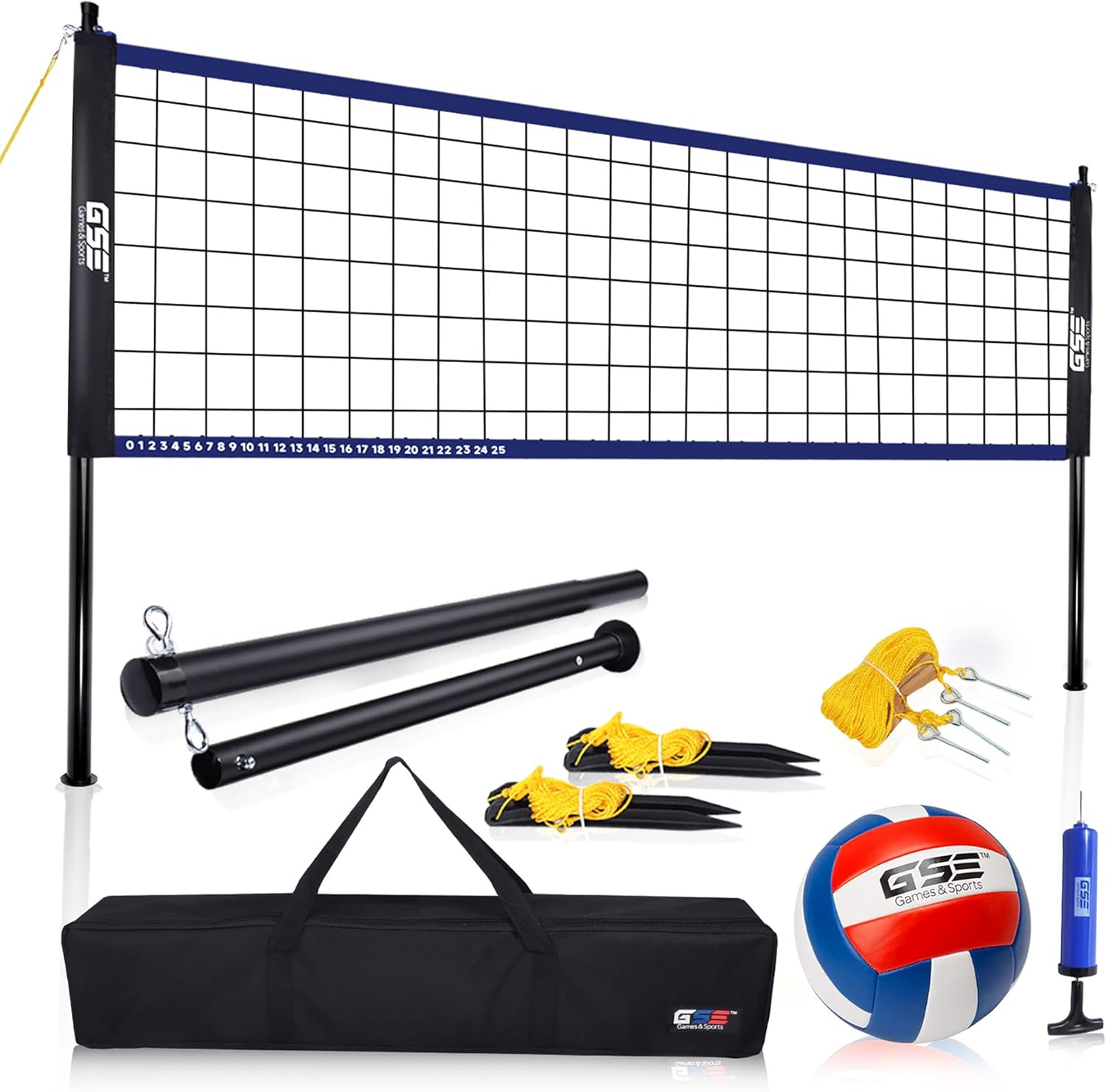 Outdoor Yard Sports Net Game Set for Volleyball and Badminton