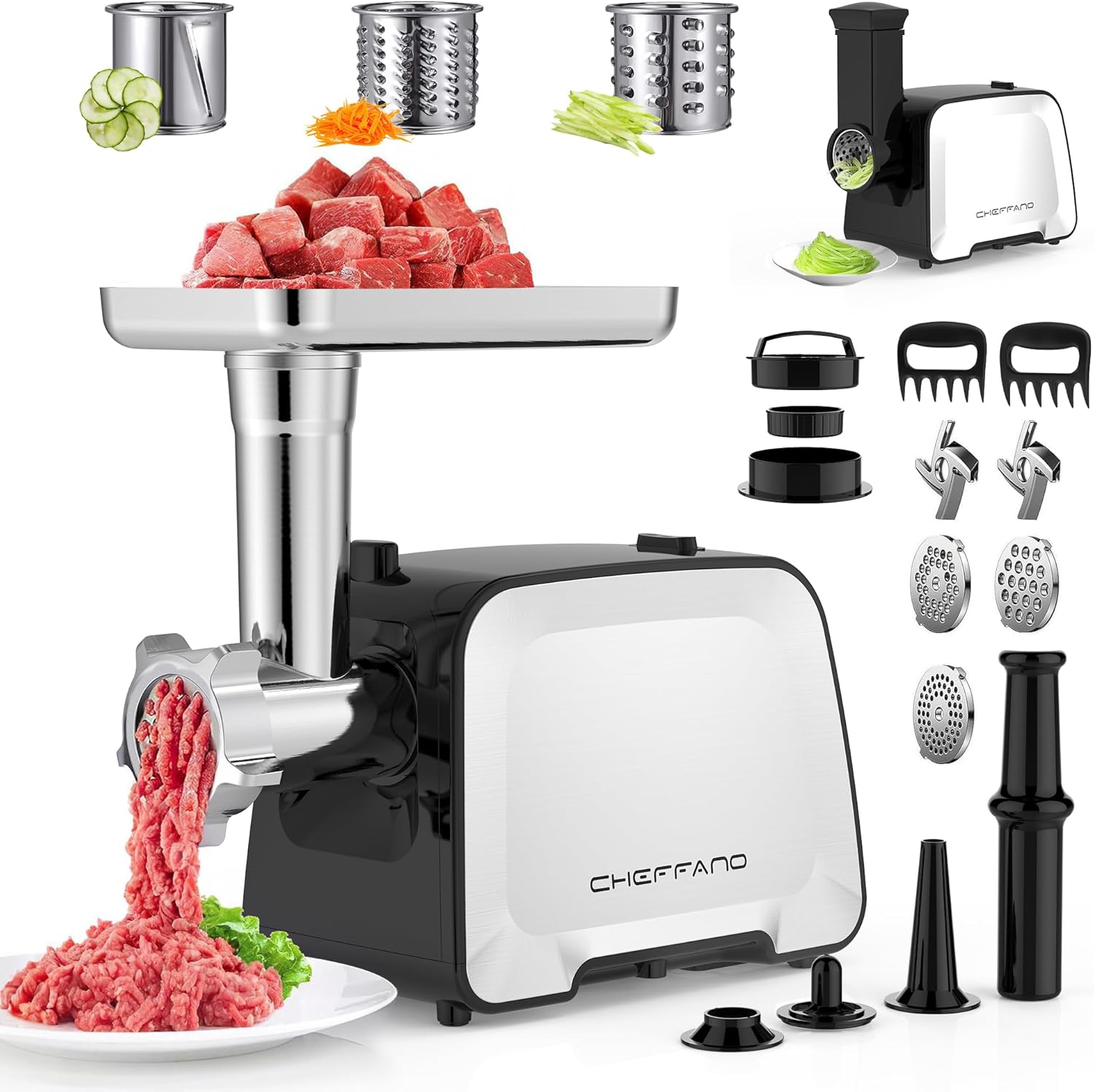 Electric Meat Grinder with Powerful 2000W Max Sausage Stuffer