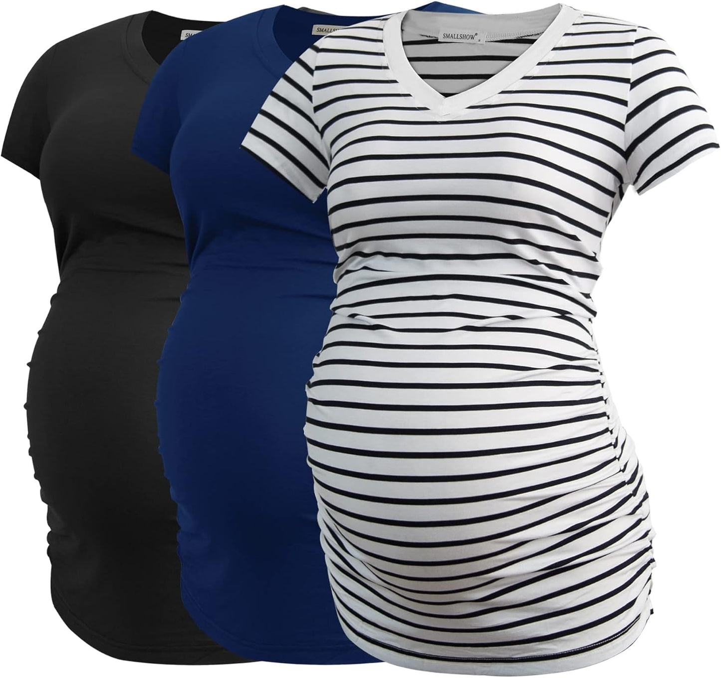 Smallshow Women's V Neck Maternity Tops for Comfortable Style
