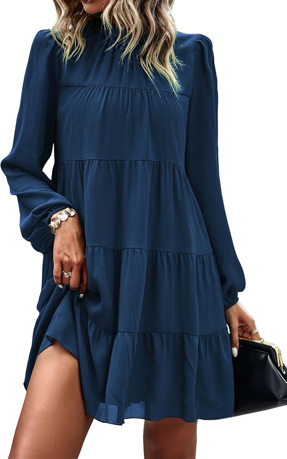 KIRUNDO Long Sleeve Babydoll Dress for Women 2025 Casual Style