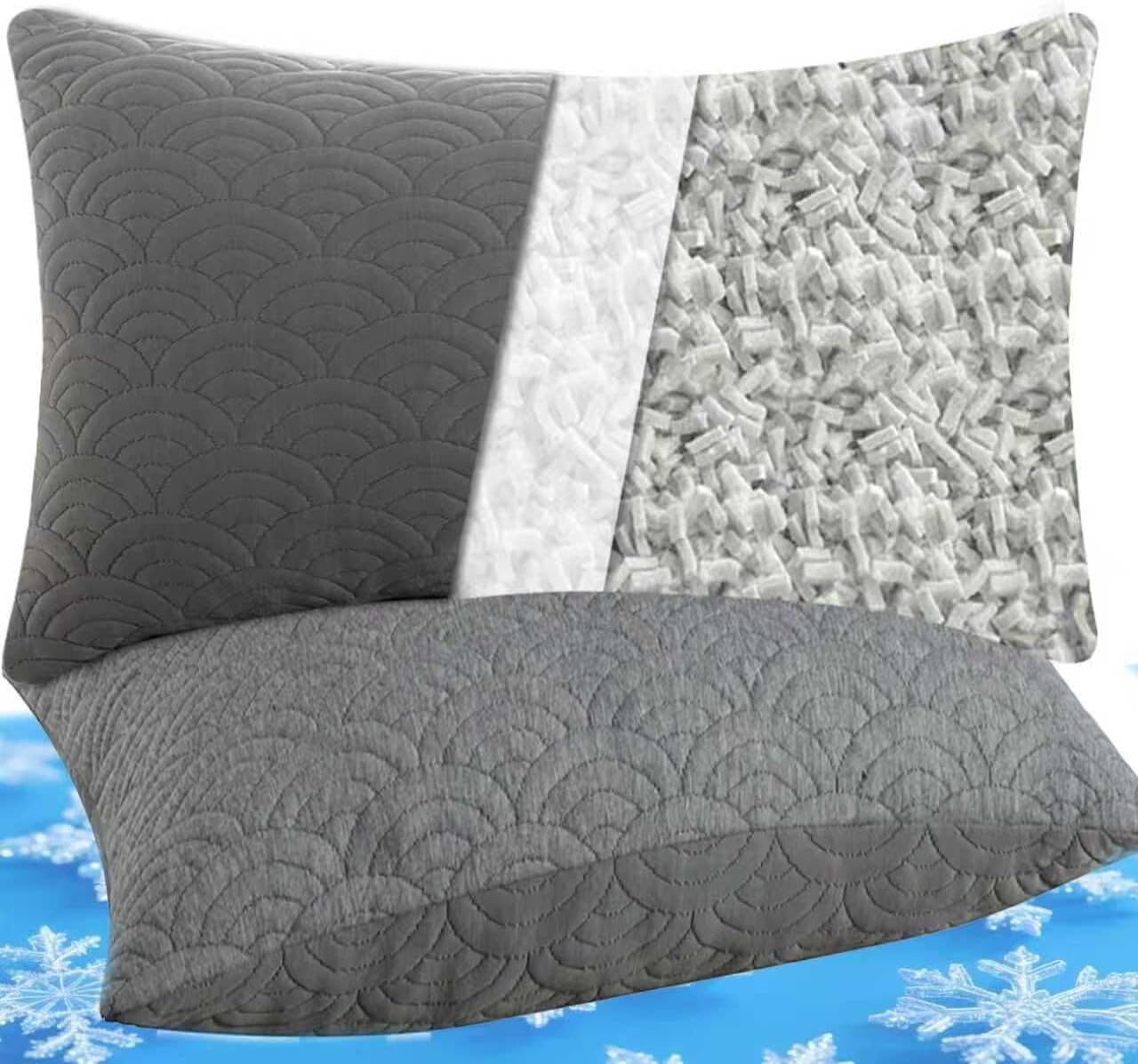 MOLCLCUY Adjustable Memory Foam Pillows Set for All Sleepers