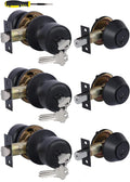 Keyed Alike Entry Door Knob and Deadbolt Set - Classic Matte Black