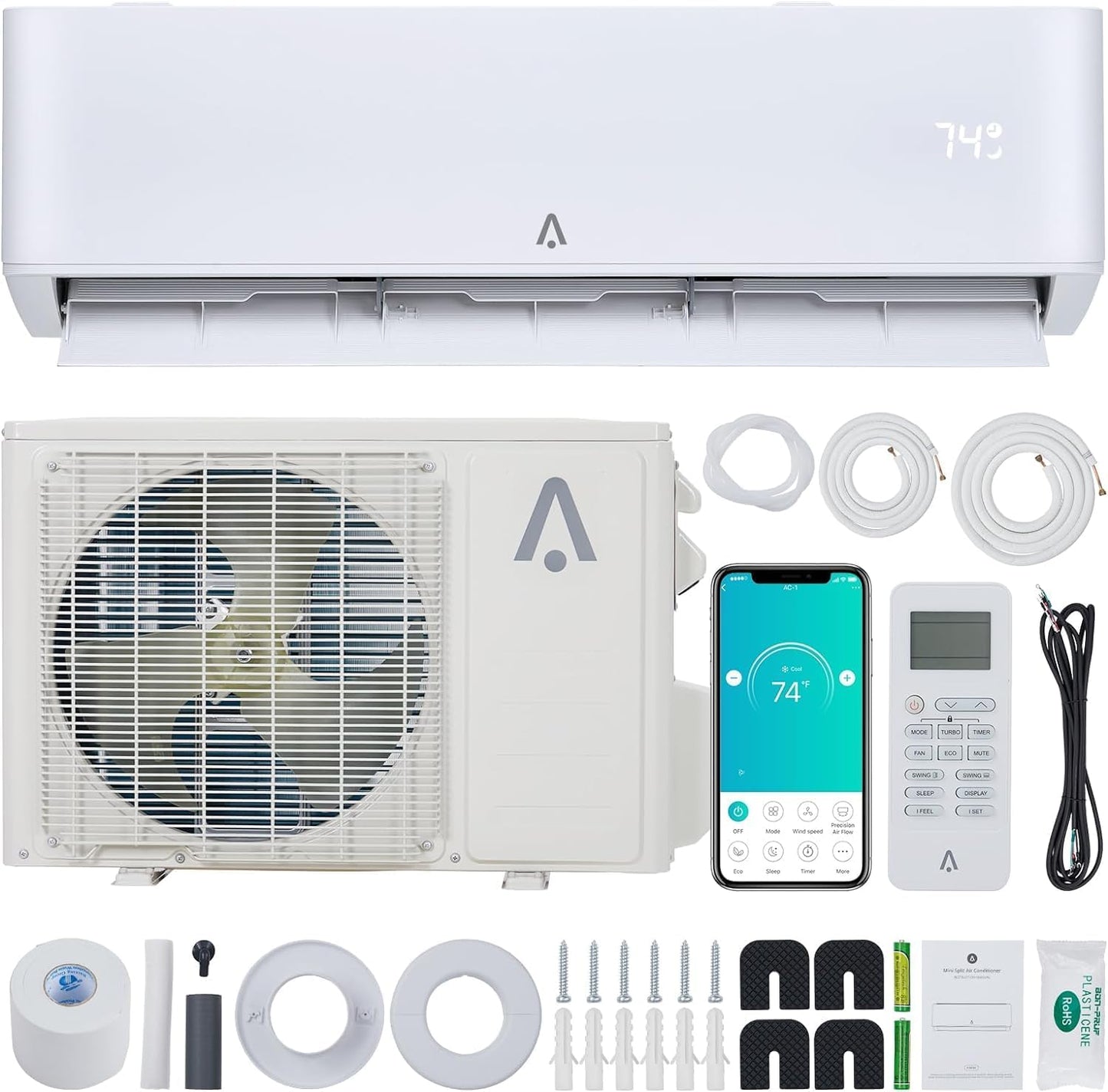 9000 BTU JustSmart WiFi Mini Split AC - Efficient Cooling!