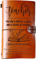 Teacher Appreciation Leather Journal - Refillable 140 Page Notebook