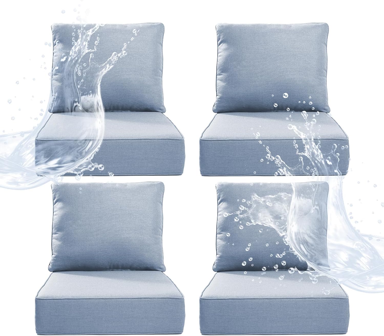 6 Inch Thicker Outdoor Chair Cushion Set for Ultimate Comfort