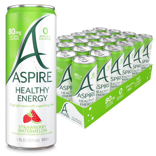 ASPIRE Strawberry Watermelon Healthy Energy Drinks Variety Pack