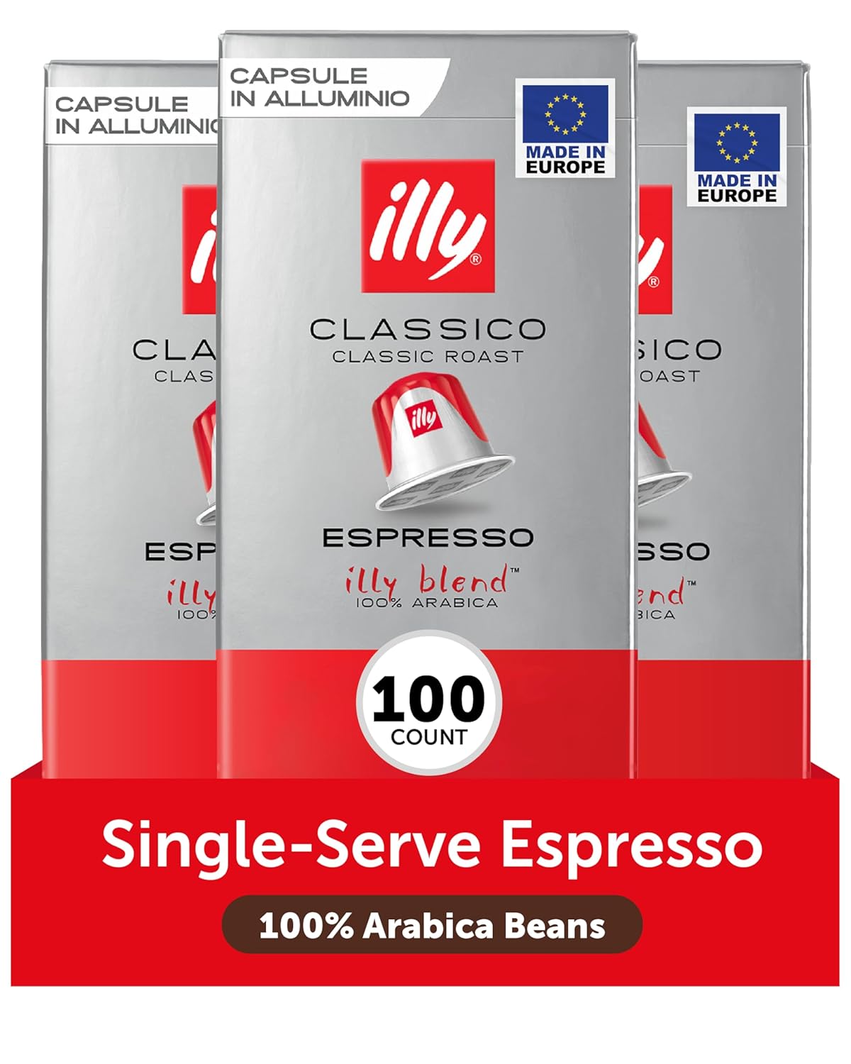illy Aluminum Espresso Capsules for Nespresso Machines - 10 Count