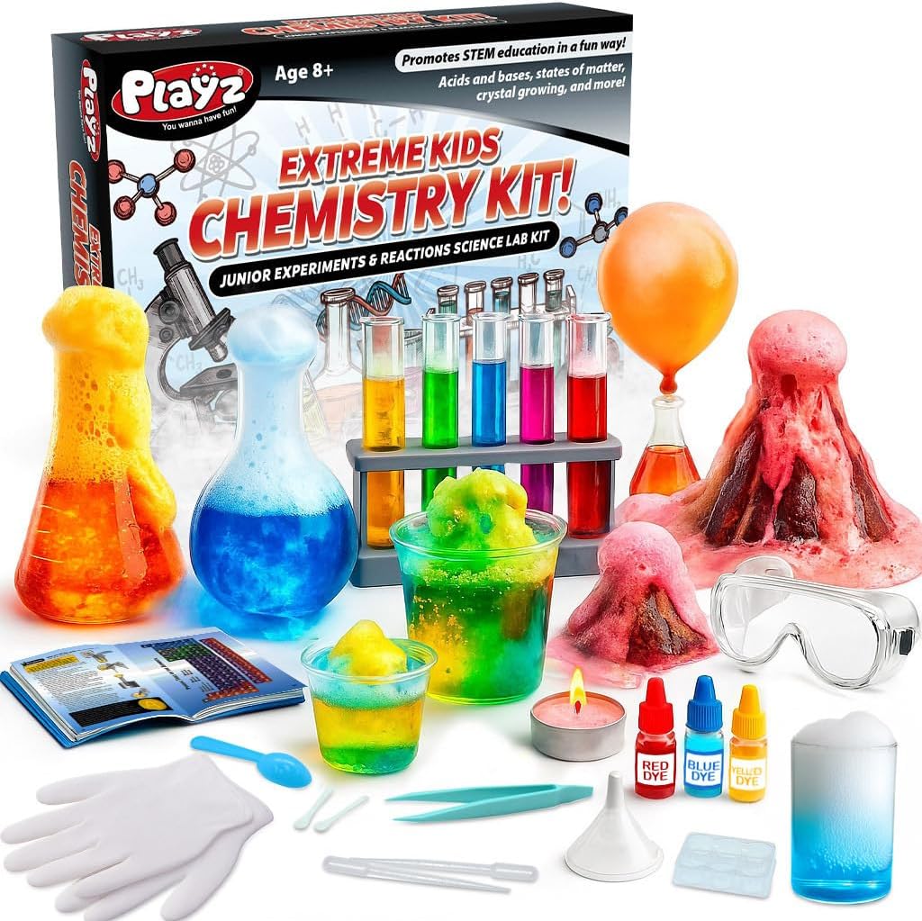 Playz Extreme Chemistry Set for Kids with 52 Unique Experiments