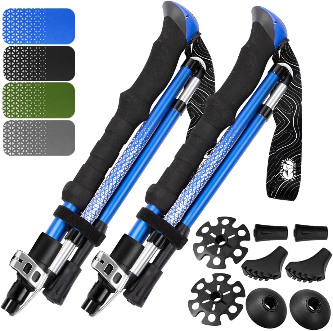 Premium Foldable Hiking Poles - Adjustable Lightweight Trekking Gear