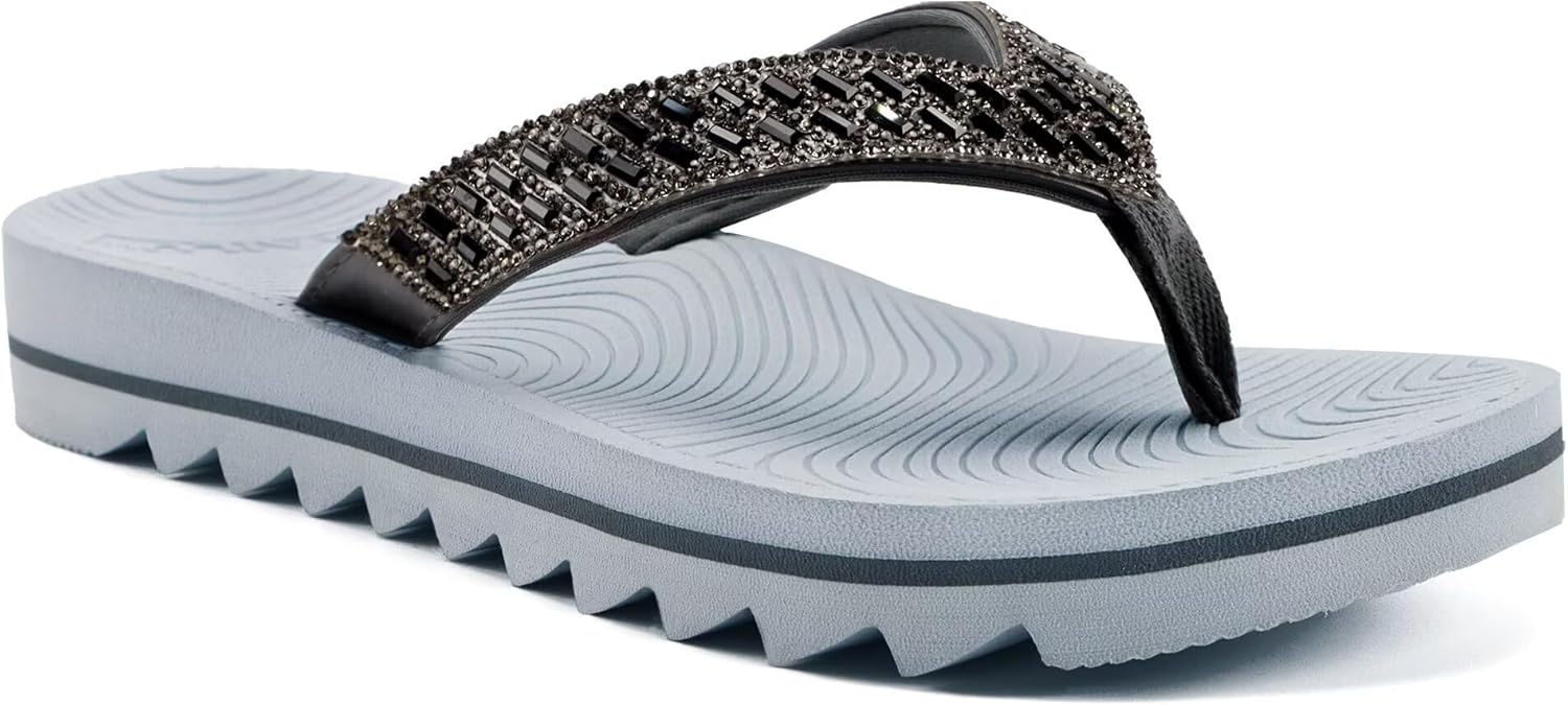 KuaiLu Womens Orthotic Flip Flops with Arch Support for Summer
