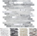 Peel and Stick Stone Metal Tile Backsplash - Modern Gray Stone