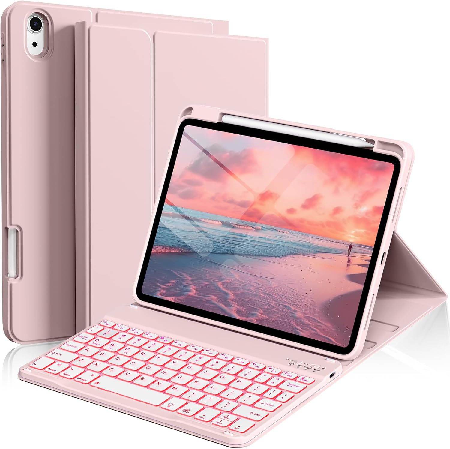 kenke iPad 11/10th Gen Case with Detachable Keyboard and Backlight