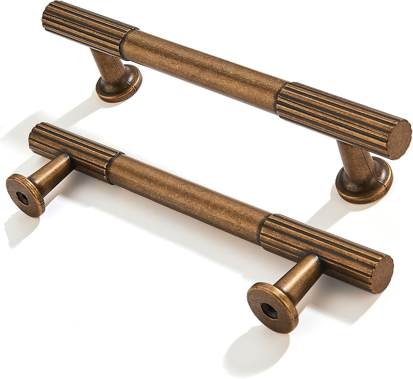 10-Pack 3-3/4 Inch Antique Brass Cabinet Pulls for Home Use