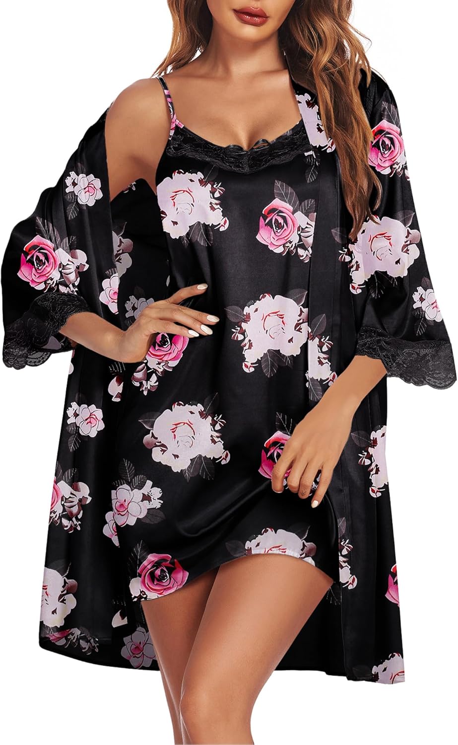 Ekouaer Satin Nightgown and Robe Set for Ultimate Comfort