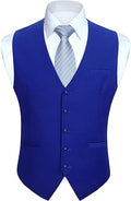 Men's Suit Vest Business Formal Dress Waistcoat - Classic Solid Vest