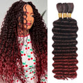 Ombre Human Braiding Hair 18 in Deep Wave Bulk - Boho Braids