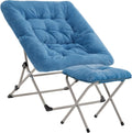 Adults' Oakham Folding Lounge Chair - Plush Faux Fur Comfort