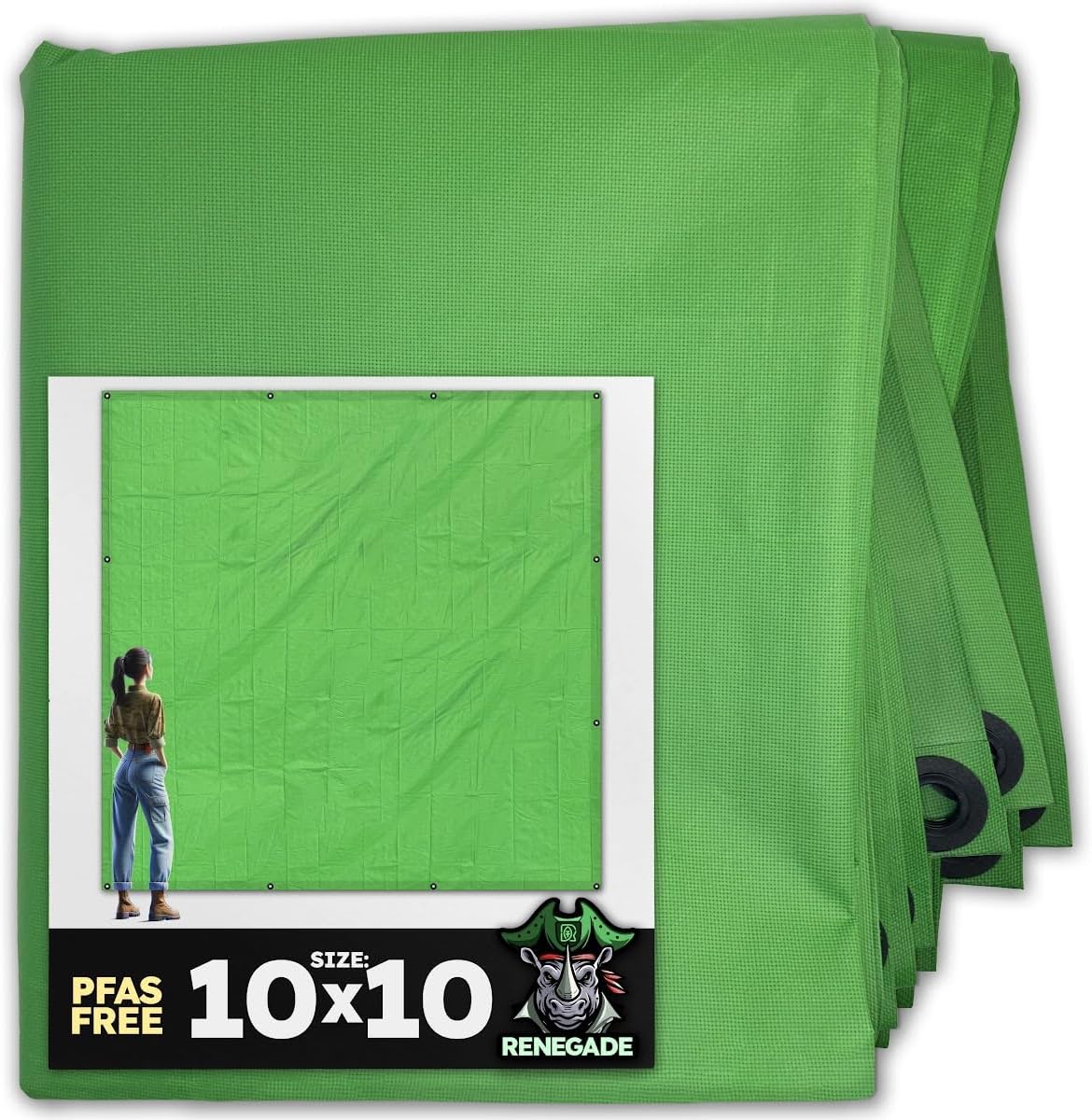 RENEGADE Heavy Duty Waterproof Tarp 10x10 ft for Outdoor Use