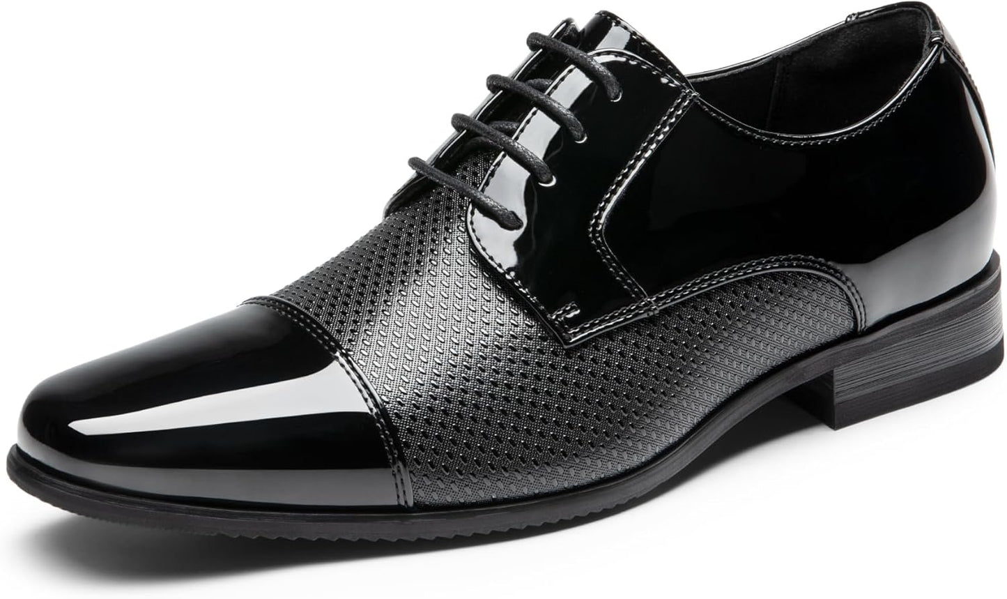 Bruno Marc Men's Patent Tuxedo Dress Shoes for Formal Events