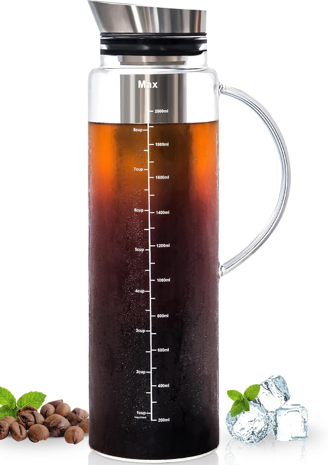 Aquach 68 Oz Cold Brew Coffee Maker for Freshness & Flavor