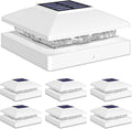 Solar Post Cap Lights Outdoor 6pack - Bright Warm White Deck Lighting