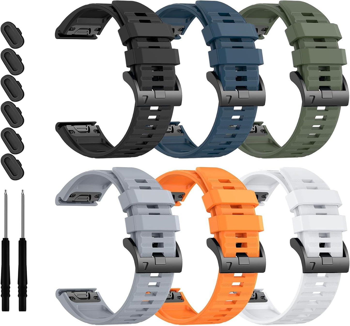 22mm Soft Silicone Watch Band for Garmin Fenix Series Models