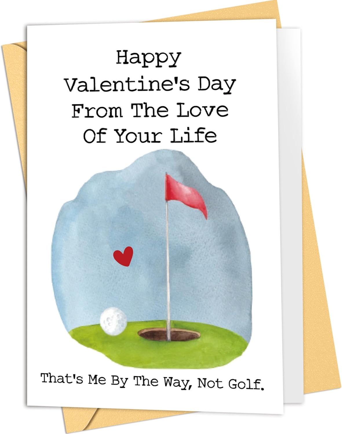 Personalized Golf Valentine's Card for Him