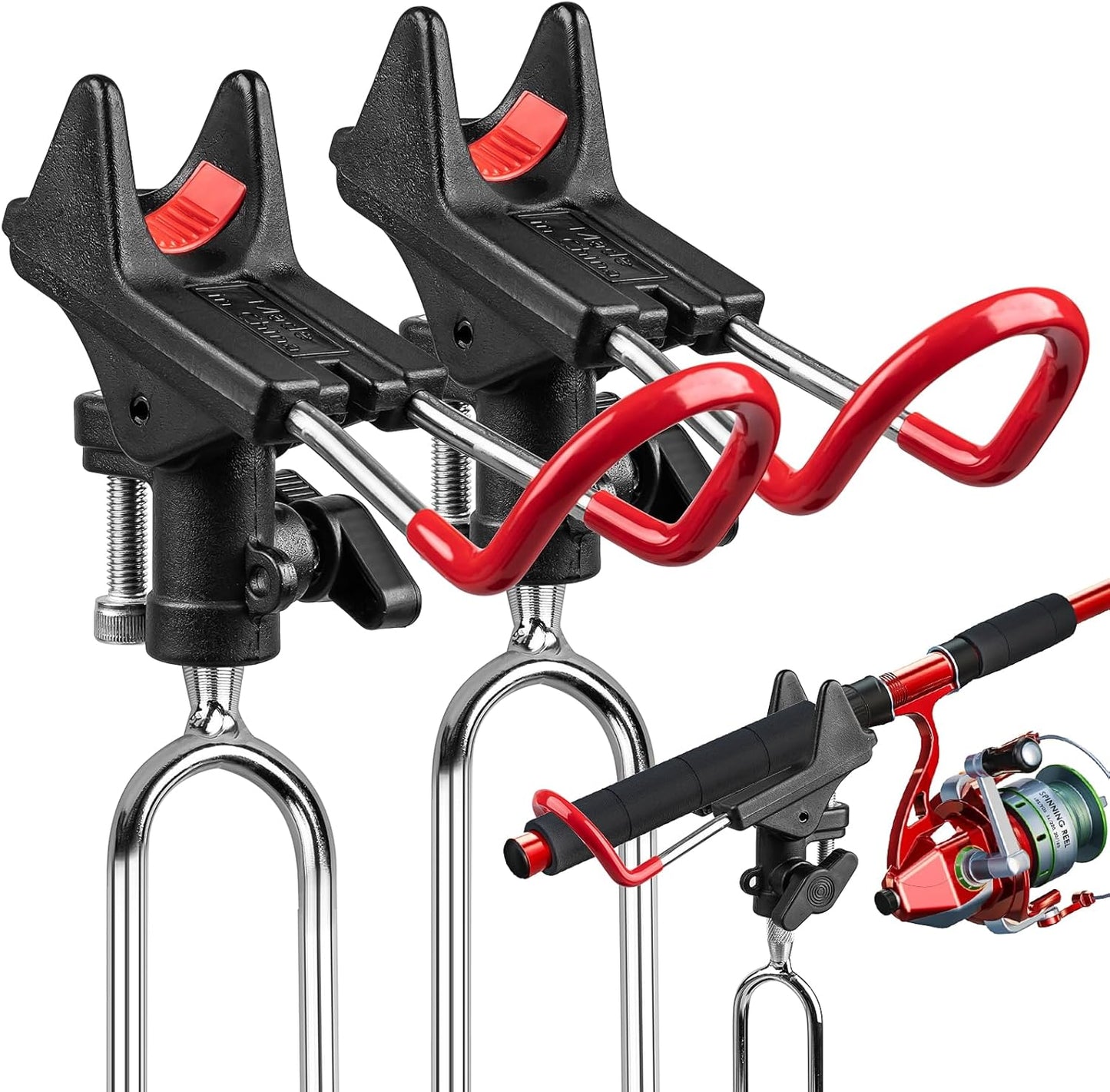 ReeMoo 2Pack Adjustable Fishing Rod Holders - Free Your Hands!