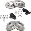 TRQ Brake Pads & Rotors Kit Metallic Front & Rear for 07 Chevy GMC