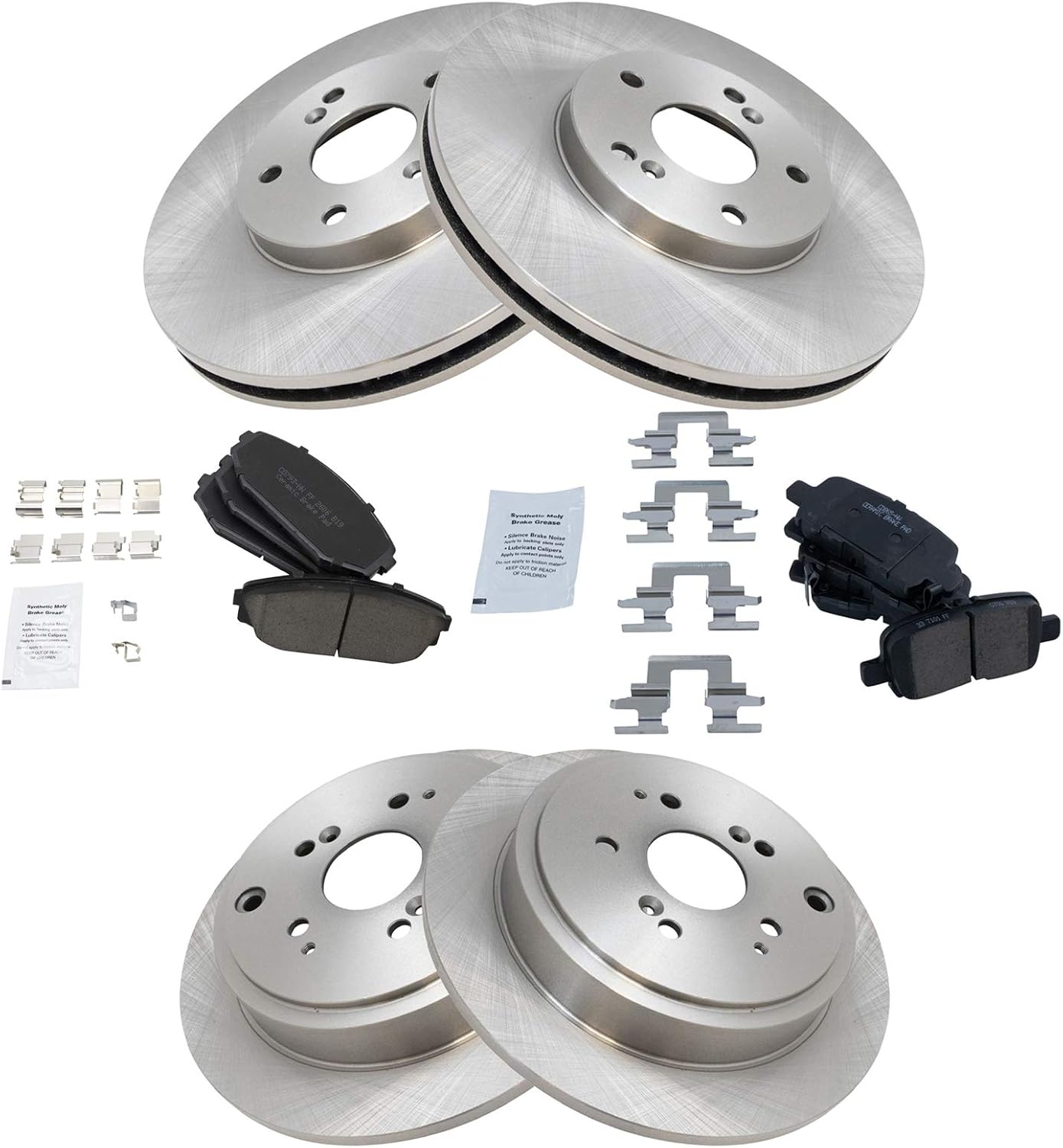 TRQ Front and Rear Brake Pad & Rotor Kit for Acura MDX 2001-2002