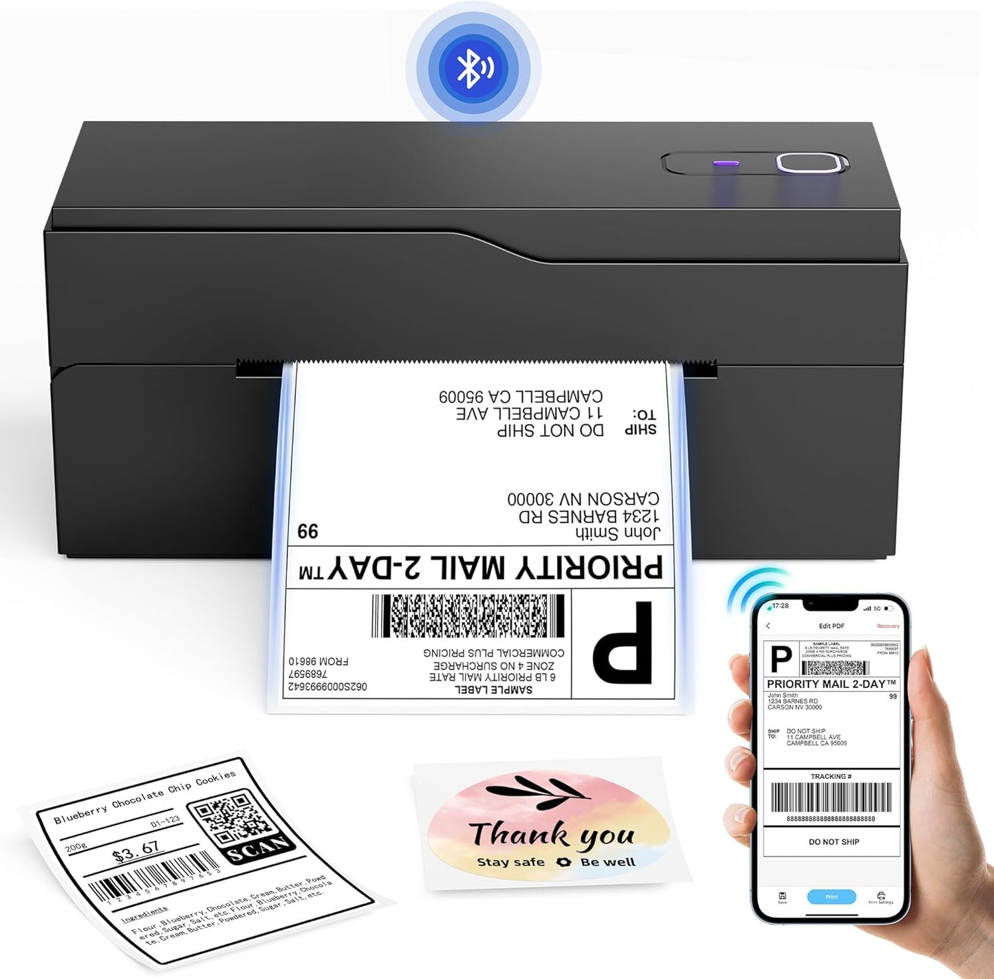 Bluetooth Thermal Shipping Label Printer for Small Business Needs