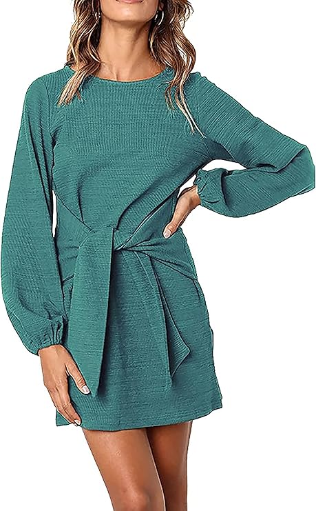 PRETTYGARDEN Women's Elegant Long Lantern Sleeve Cocktail Dress