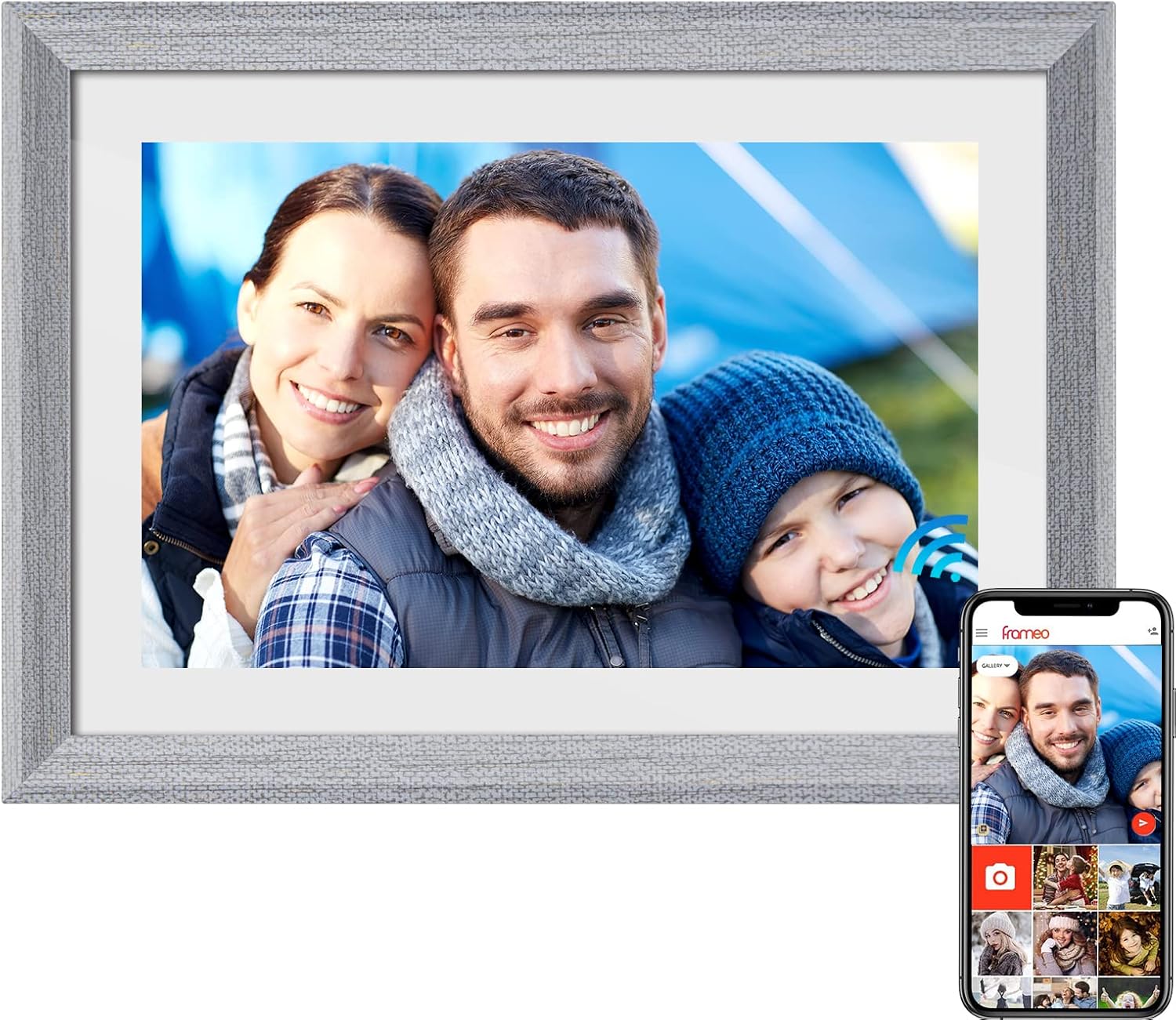 FRAMEO Digital Picture Frame with 10.1 inch Touch Screen HD