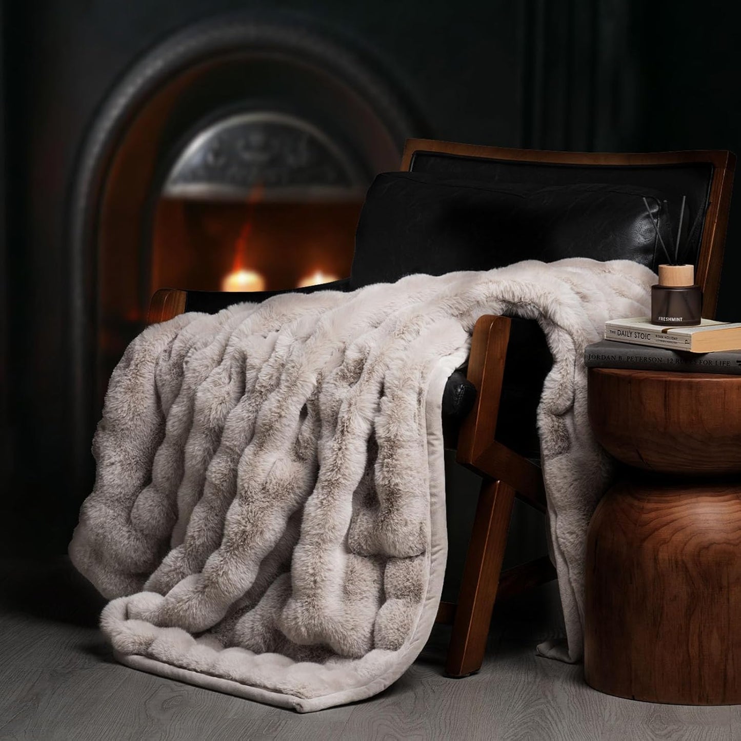 Ultra Soft Luxury Faux Rabbit Fur Throw Blanket for Cozy Comfort