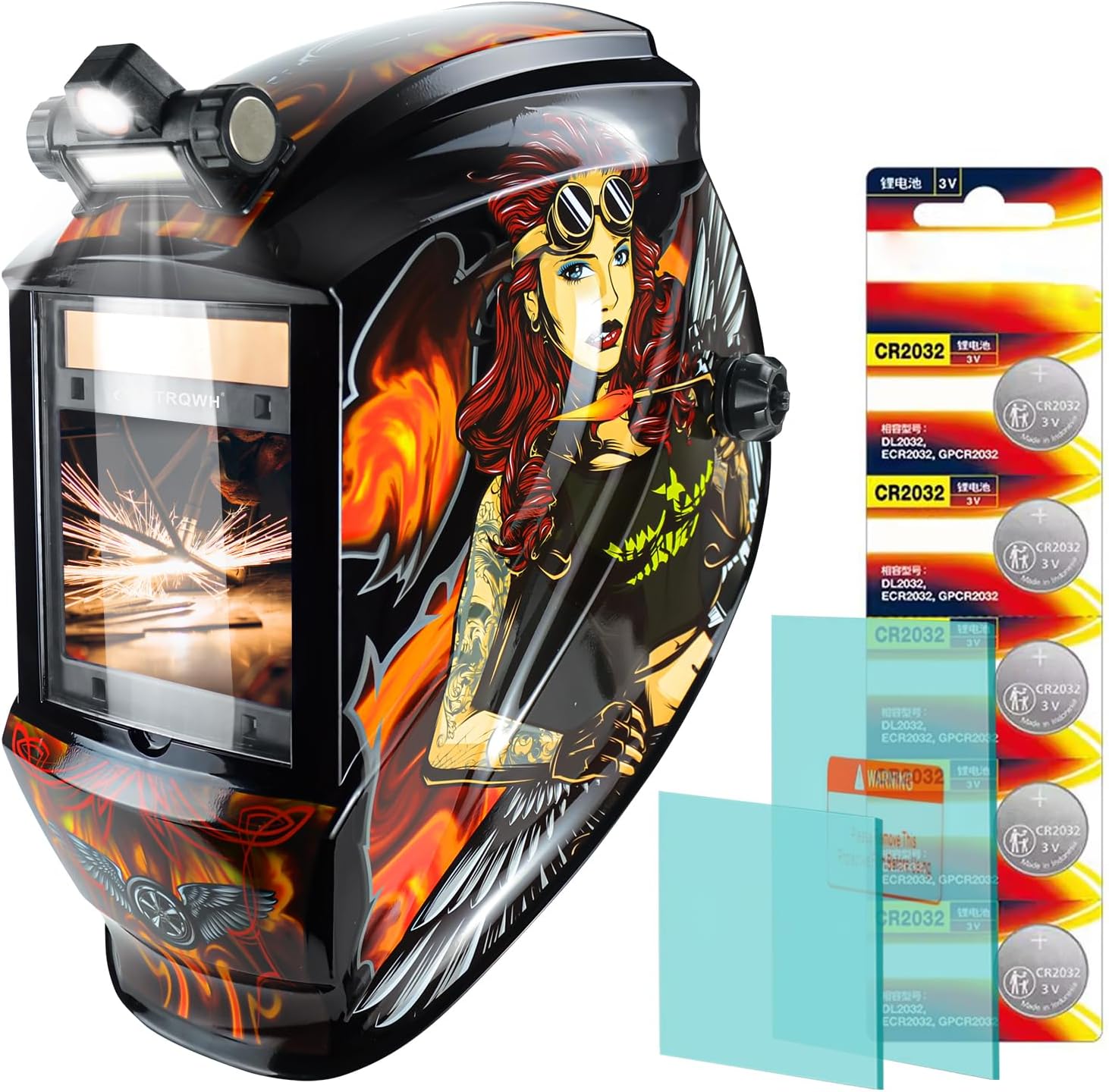 LED Light Welding Helmet with Large View & True Color