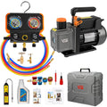 R1234yf AC Vacuum Pump and Gauge Set - 4.5 CFM HVAC Kit