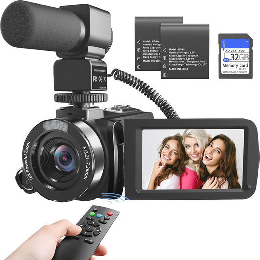 6K 64MP Vlogging Camera with Night Vision and Remote Control