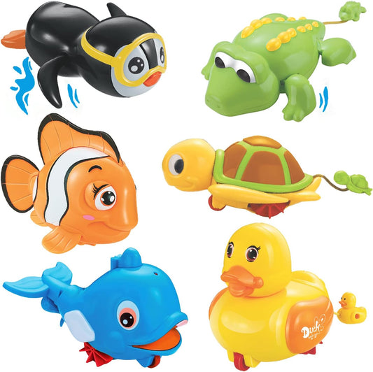 Bathtime Fun: 6 SEA Animals Wind-Up Toys by Liberty Imports