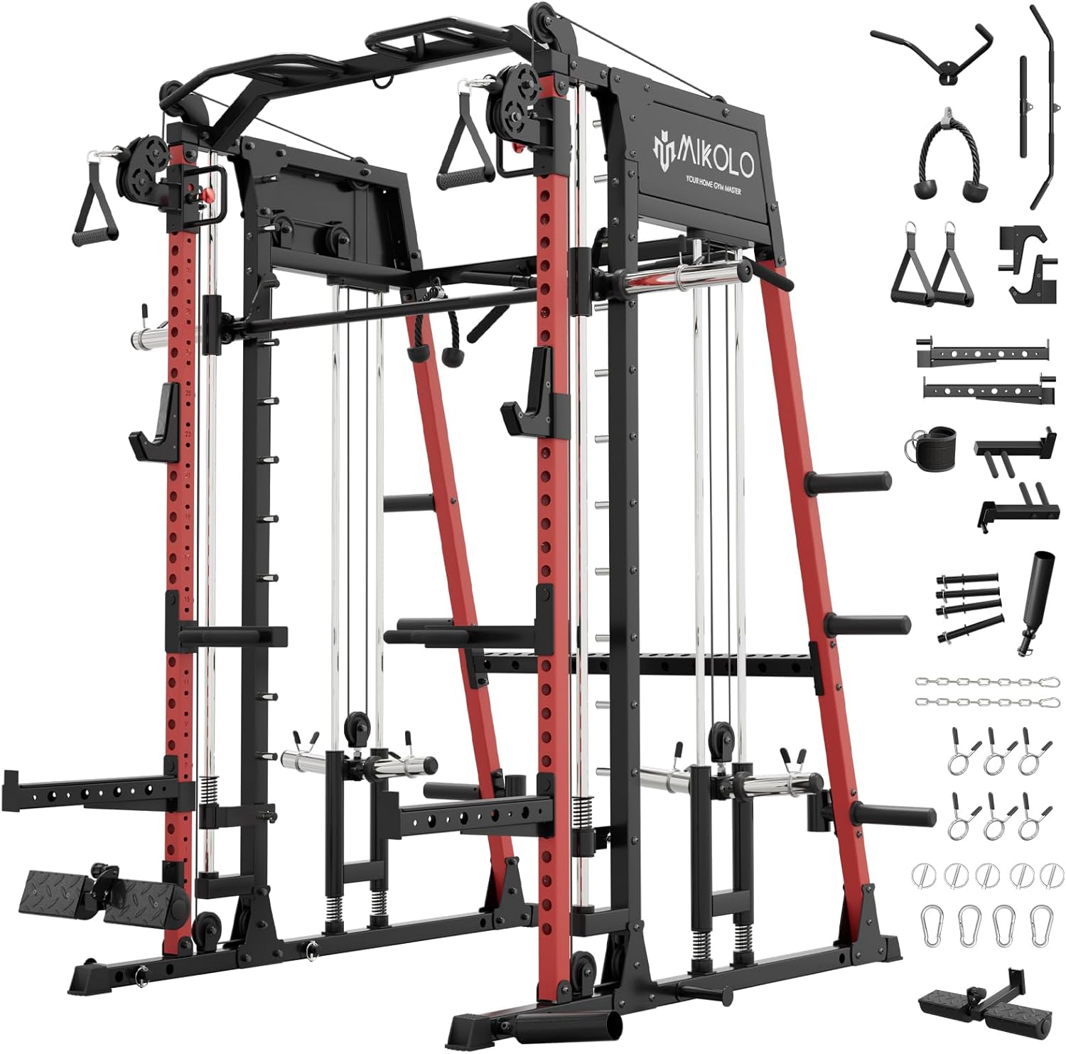 Mikolo Smith Machine with LAT-Pull Down & Cable Crossover System