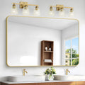 Gold Bathroom Mirror 55x36 in Rounded Rectangle - Modern Wall Mirror