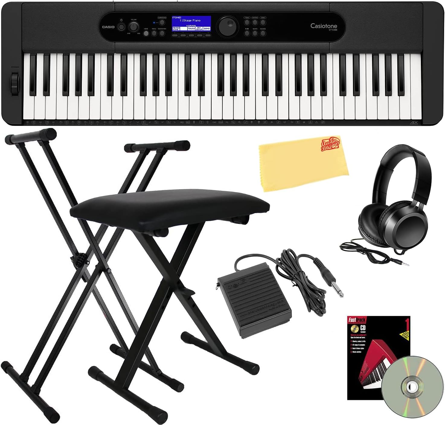 Casio CT-S400 61-Key Portable Keyboard Bundle with Accessories